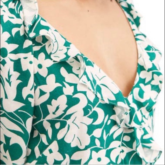 Free People Green Floral Dress Size L - Picture 5 of 10